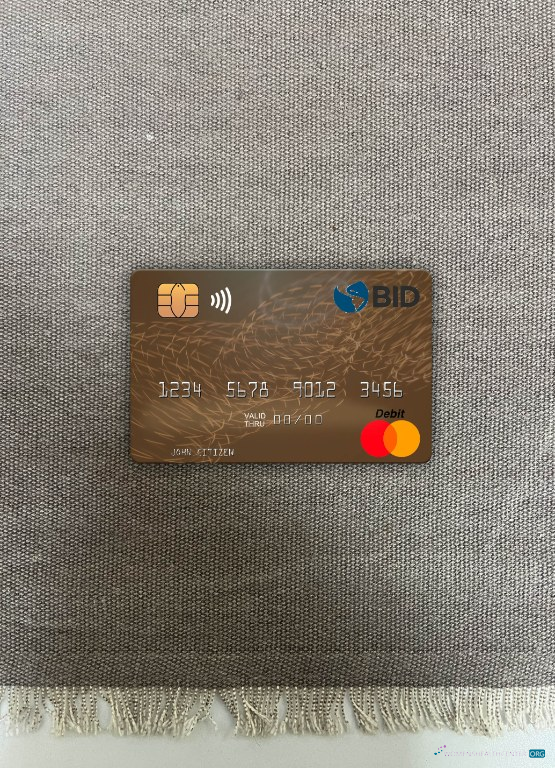 Download Dominican Republic Banco BID mastercard photolook front Photoshop template